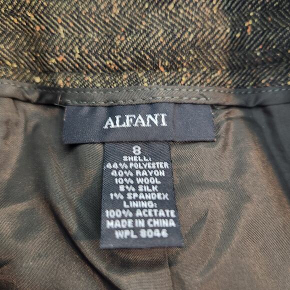 Alfani Wool Blend Herringbone Tweed Dress Pants – Size 8 - Vintage Trousers Y2K - Picture 2 of 5
